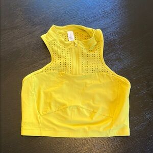 Yellow Sleeveless Crop Top